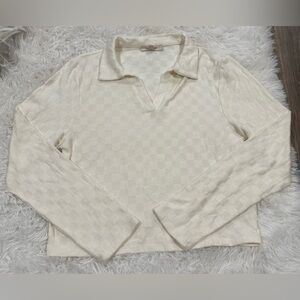 Elegant Cream Polo Top for Women